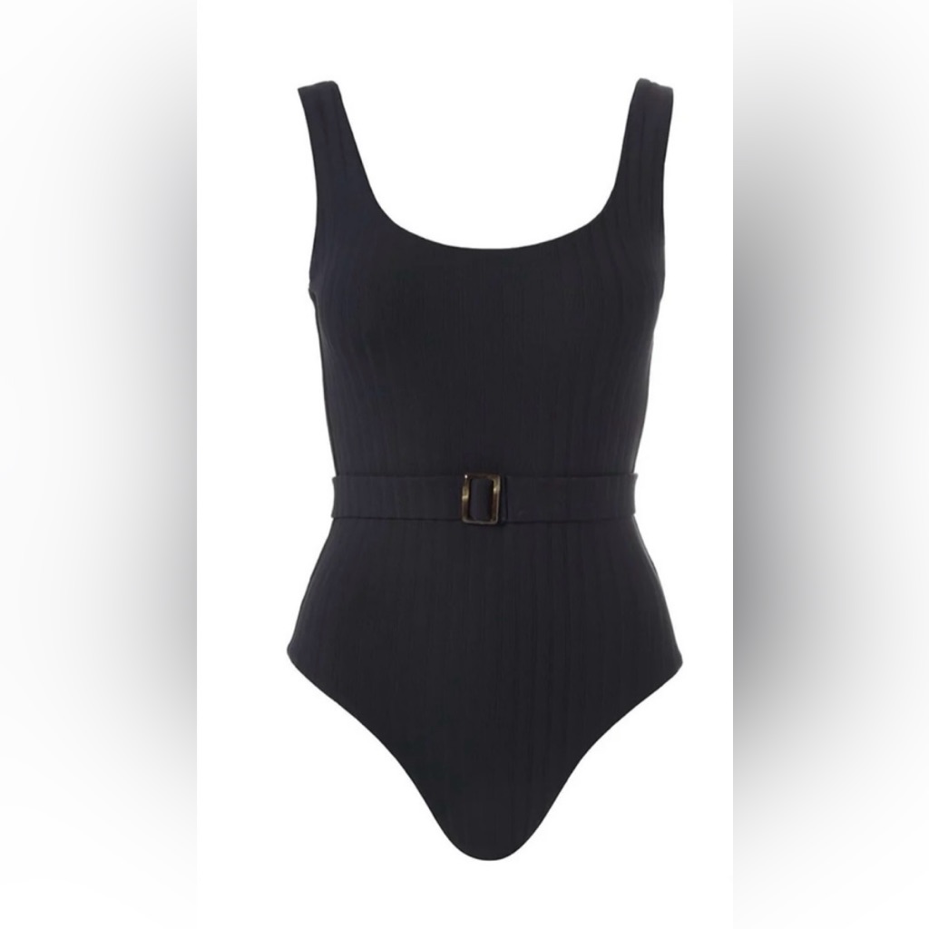 Melissa Obadash Texas One-Piece Belted Swimsuit Black Size 4 Nwt